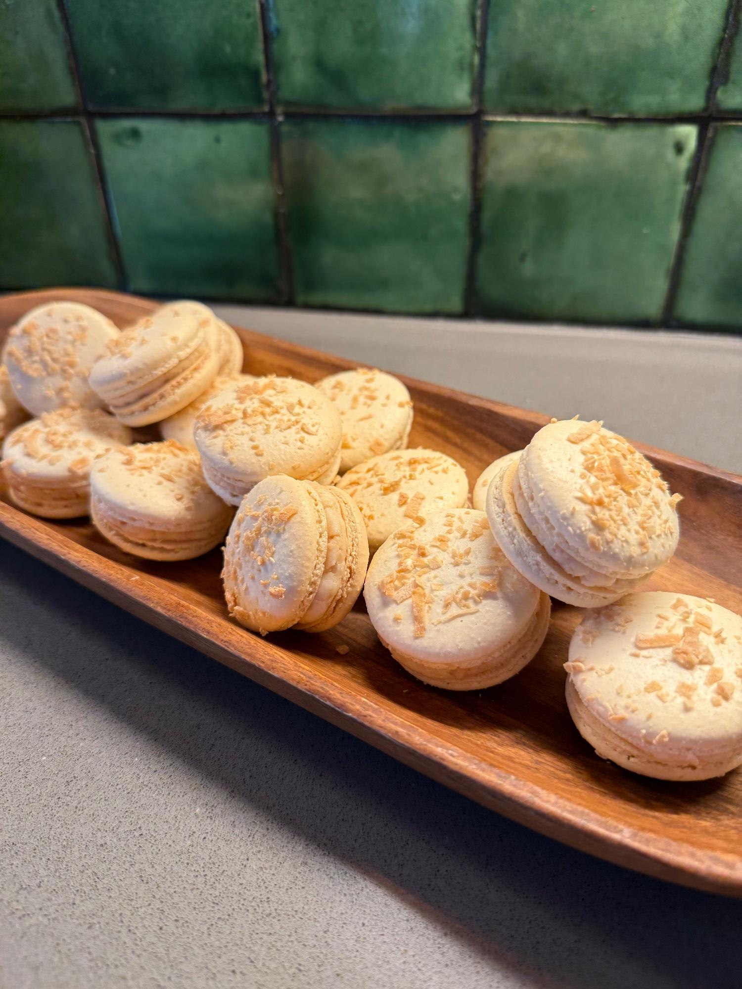 Toasted Coconut Macarons