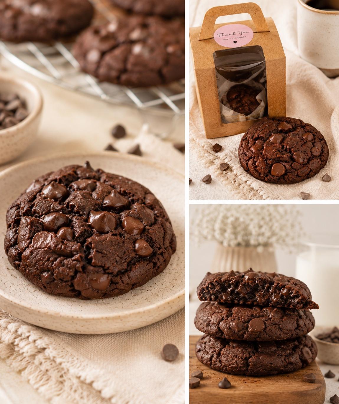 Double Chocolate Sourdough Cookies