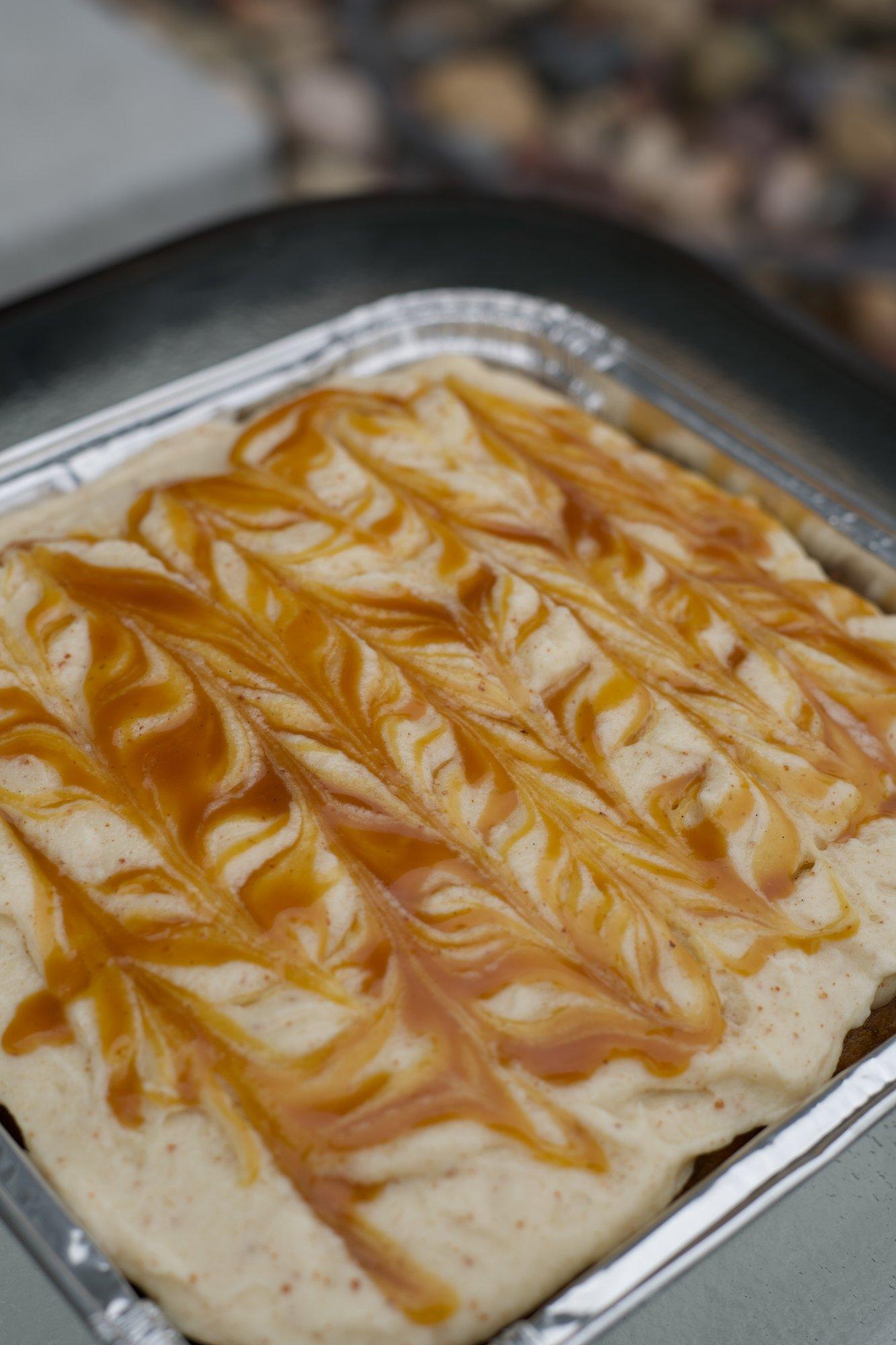 Banana Cake With Caramel Cream Cheese Frosting