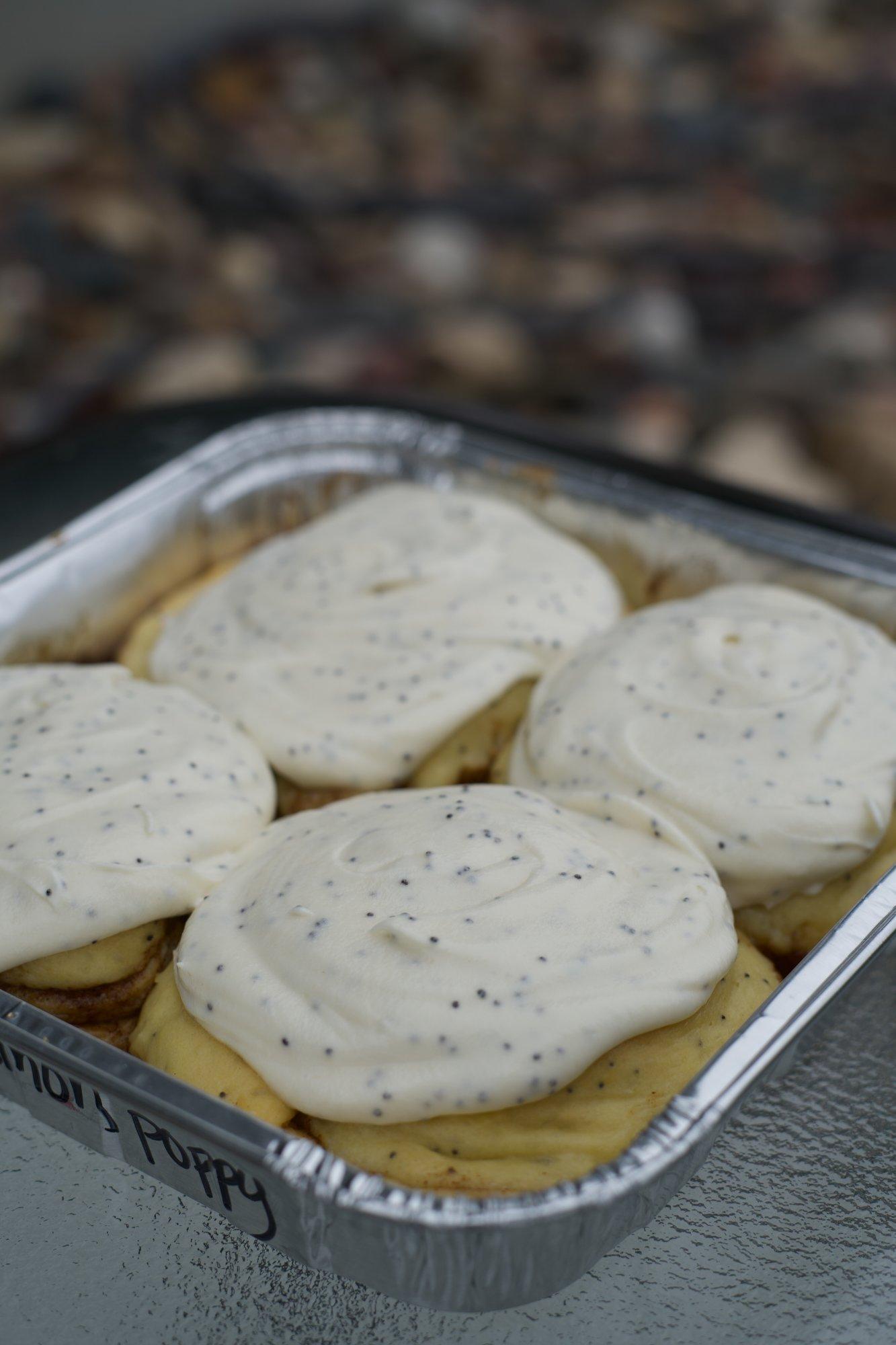 Lemon Poppyseed Cinnamon Rolls